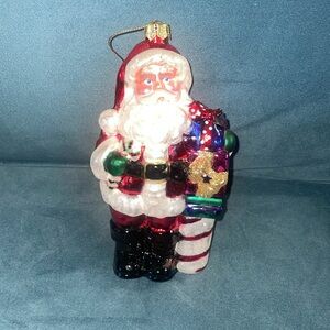 Lower Price!!Christmas Glass Santa Ornament. Kringle Glass Kurt Adler